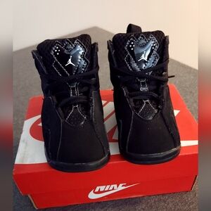 Black Air Jordan True Flight - Toddlers Sz 4C Leather Shoes (preowned)